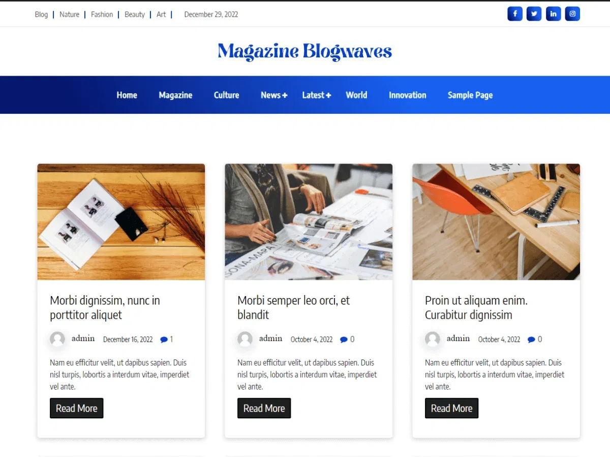 Magazine Blogwaves Free Elegant Wordpress Theme