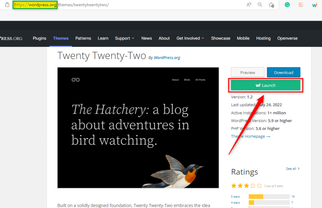 Launch Button on WP Themes