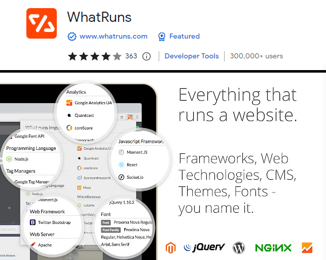 Whatruns Extension for Developers