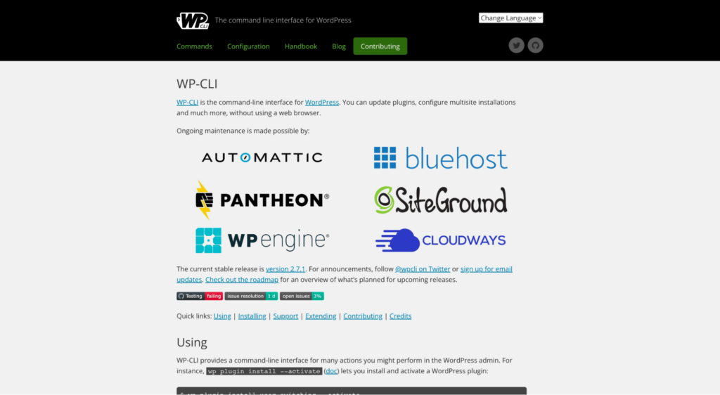 WP-CLI (Command-Line Interface) developer tool
