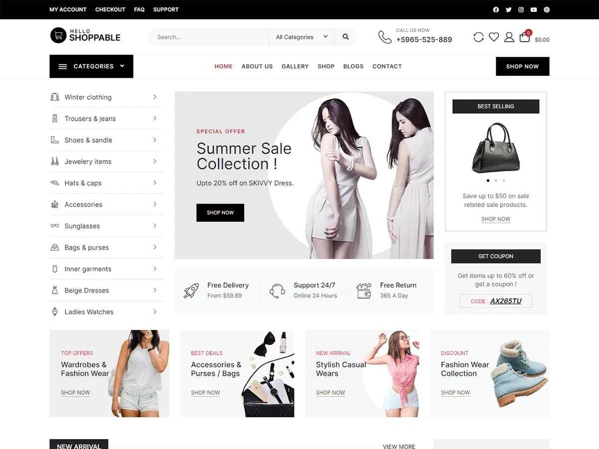 Hello Shoppable - Lightweight, Responsive Ecommerce Theme