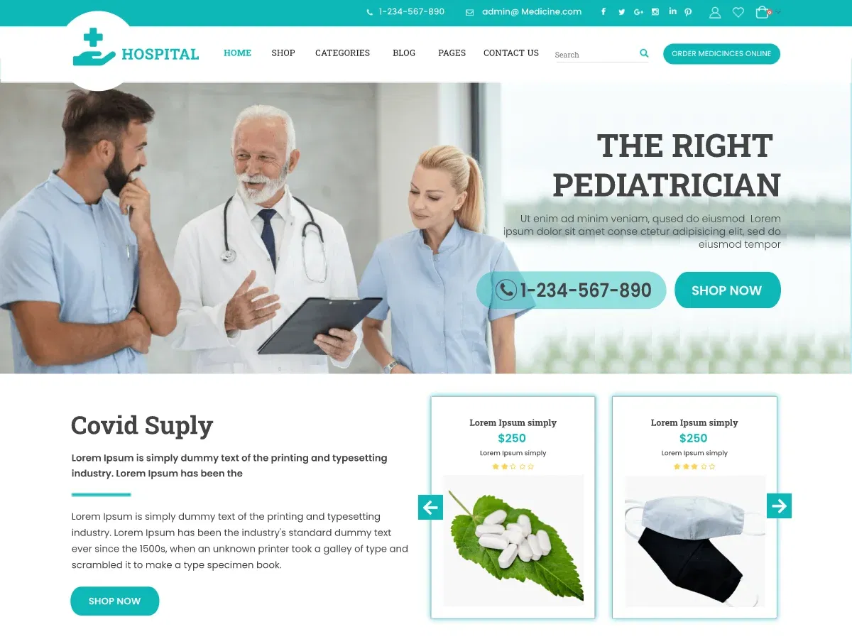 Health Care Hospital Responsive Wordpress Theme For Medical Clinics